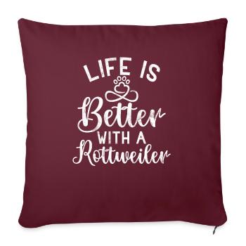 Cadeaux Rottweiler - Housse de coussin décorative 45 x 45 cm - bordeaux - Devant