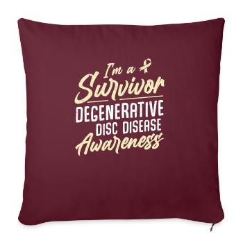 Mois de la sensibilisation aux dégénératives - Housse de coussin décorative 45 x 45 cm - bordeaux - Devant