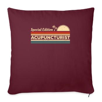 Acupuncteur Vintage Acupuncture - Housse de coussin décorative 45 x 45 cm - bordeaux - Devant