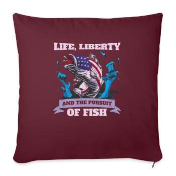 La vie, la liberté et la persécution des poissons - Housse de coussin décorative 45 x 45 cm - bordeaux - Devant
