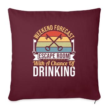 Retro Weekend Forecast Escape Rooms Challenge Myst - Sofakissenbezug 45 x 45 cm - Burgunderrot - Vorne