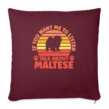 Cadeaux de propriétaire maltais - Housse de coussin décorative 45 x 45 cm - bordeaux - Devant