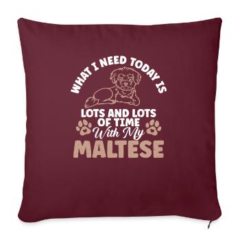 Cadeaux de propriétaire maltais - Housse de coussin décorative 45 x 45 cm - bordeaux - Devant