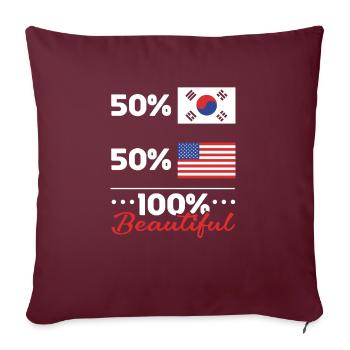 K-Beauty Skincare Oppa Korean Beauty Corée du Sud - Housse de coussin décorative 45 x 45 cm - bordeaux - Devant