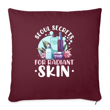 K-Beauty Skincare Oppa Korean Beauty Corée du Sud - Housse de coussin décorative 45 x 45 cm - bordeaux - Devant