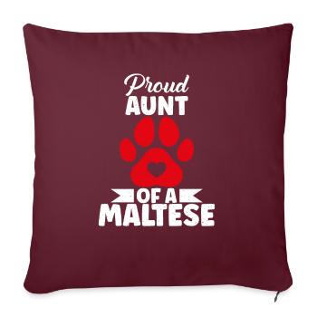 Maltese Owner Gifts - Sofa pillowcase 17,3'' x 17,3'' (45 x 45 cm) - burgundy - Front