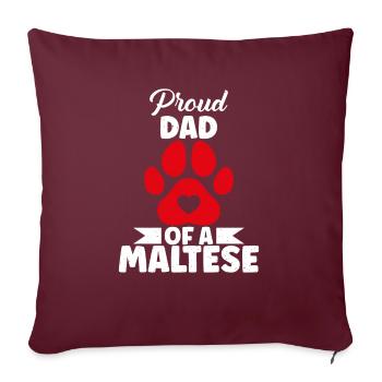 Maltese Owner Gifts - Sofa pillowcase 17,3'' x 17,3'' (45 x 45 cm) - burgundy - Front