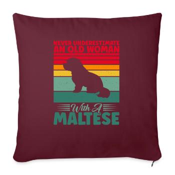 Maltese Owner Gifts - Sofa pillowcase 17,3'' x 17,3'' (45 x 45 cm) - burgundy - Front