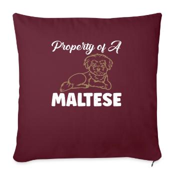 Cadeaux de propriétaire maltais - Housse de coussin décorative 45 x 45 cm - bordeaux - Devant