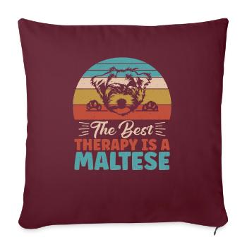 Cadeaux de propriétaire maltais - Housse de coussin décorative 45 x 45 cm - bordeaux - Devant