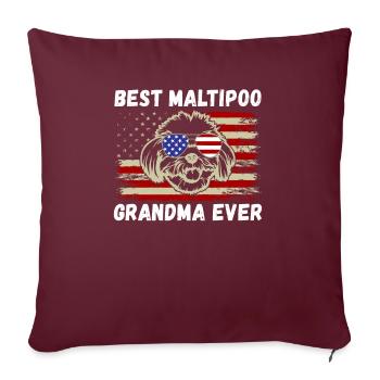 Cadeaux Maltipoo - Housse de coussin décorative 45 x 45 cm - bordeaux - Devant