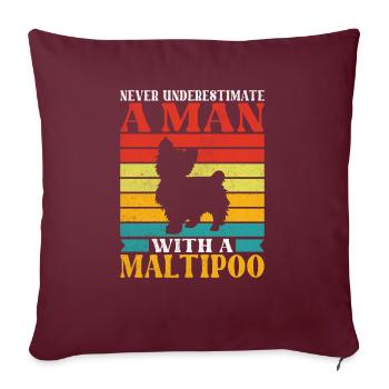 Cadeaux Maltipoo - Housse de coussin décorative 45 x 45 cm - bordeaux - Devant