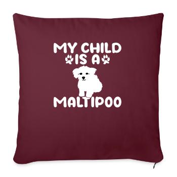Cadeaux Maltipoo - Housse de coussin décorative 45 x 45 cm - bordeaux - Devant