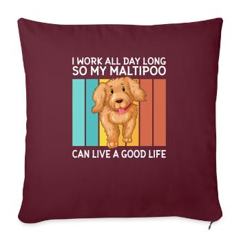 Cadeaux Maltipoo - Housse de coussin décorative 45 x 45 cm - bordeaux - Devant