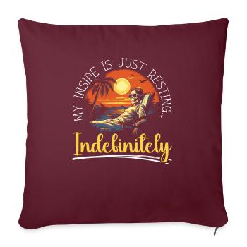 Mort à l’intérieur Sarcastique Gothique Squelette Halloween - Housse de coussin décorative 45 x 45 cm - bordeaux - Devant