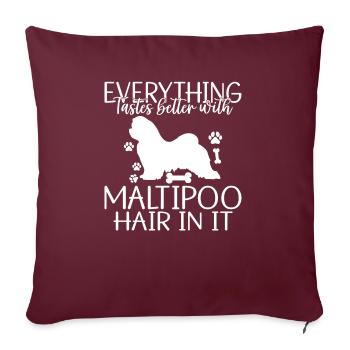 Cadeaux Maltipoo - Housse de coussin décorative 45 x 45 cm - bordeaux - Devant