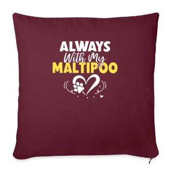 Cadeaux Maltipoo - Housse de coussin décorative 45 x 45 cm - bordeaux - Devant