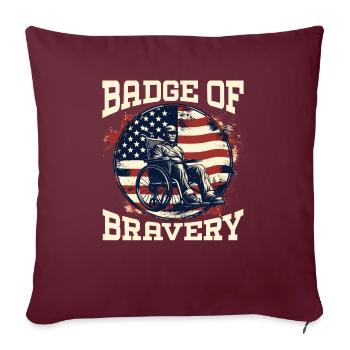 Ancien combattant handicapé militaire soldat de l’armée des États-Unis - Housse de coussin décorative 45 x 45 cm - bordeaux - Devant