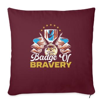 Ancien combattant handicapé militaire soldat de l’armée des États-Unis - Housse de coussin décorative 45 x 45 cm - bordeaux - Devant