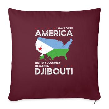 Djiboutien Patriote américain États-Unis - Housse de coussin décorative 45 x 45 cm - bordeaux - Devant