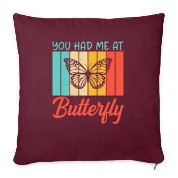 Butterfly Lover Gifts - Sofa pillowcase 17,3'' x 17,3'' (45 x 45 cm) - burgundy - Front