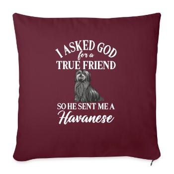 Gifts for Havanese Dog Lovers - Sofa pillowcase 17,3'' x 17,3'' (45 x 45 cm) - burgundy - Front