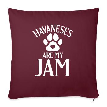 Cadeaux pour les amoureux des chiens bichons havanais - Housse de coussin décorative 45 x 45 cm - bordeaux - Devant