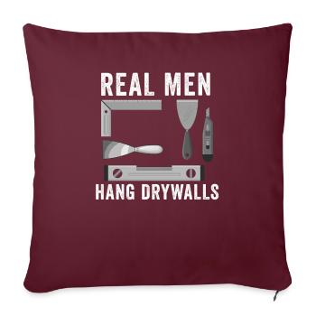 Installateur de cloisons sèches Plaquiste Finisseur de cloisons sèches - Housse de coussin décorative 45 x 45 cm - bordeaux - Devant