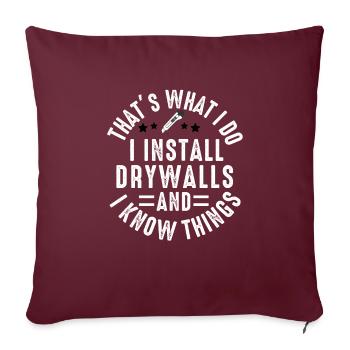 Installateur de cloisons sèches Plaquiste Finisseur de cloisons sèches - Housse de coussin décorative 45 x 45 cm - bordeaux - Devant