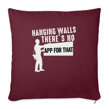 Installateur de cloisons sèches Plaquiste Finisseur de cloisons sèches - Housse de coussin décorative 45 x 45 cm - bordeaux - Devant