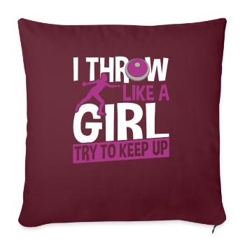 Discus Throw Discus Thrower cadeau - Housse de coussin décorative 45 x 45 cm - bordeaux - Devant