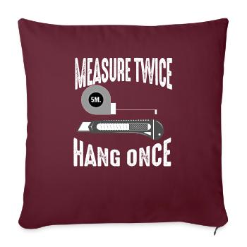 Installateur de cloisons sèches Plaquiste Finisseur de cloisons sèches - Housse de coussin décorative 45 x 45 cm - bordeaux - Devant