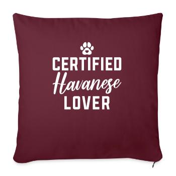 Gifts for Havanese Dog Lovers - Sofakissenbezug 45 x 45 cm - Burgunderrot - Vorne