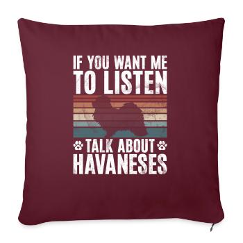 Gifts for Havanese Dog Lovers - Sofa pillowcase 17,3'' x 17,3'' (45 x 45 cm) - burgundy - Front