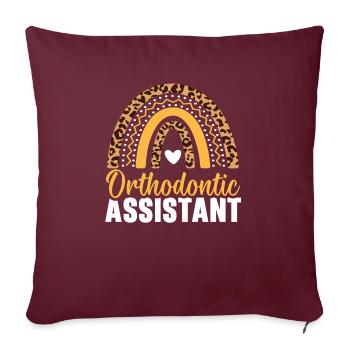 Emploi d’assistant orthodontique Dentiste dentaire - Housse de coussin décorative 45 x 45 cm - bordeaux - Devant