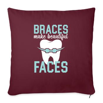 Emploi d’assistant orthodontique Dentiste dentaire - Housse de coussin décorative 45 x 45 cm - bordeaux - Devant