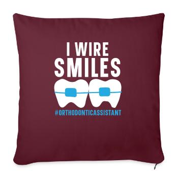 Emploi d’assistant orthodontique Dentiste dentaire - Housse de coussin décorative 45 x 45 cm - bordeaux - Devant