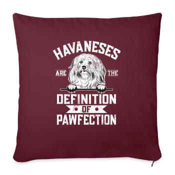 Cadeaux pour les amoureux des chiens bichons havanais - Housse de coussin décorative 45 x 45 cm - bordeaux - Devant