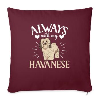Gifts for Havanese Dog Lovers - Sofakissenbezug 45 x 45 cm - Burgunderrot - Vorne