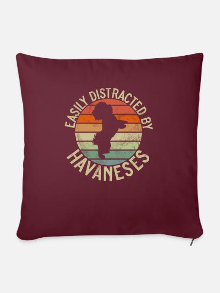 Gifts for Havanese Dog Lovers - Sofakissenbezug 45 x 45 cm - Burgunderrot