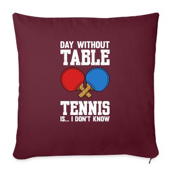 Tennis de table dictant raquette de tennis de table - Housse de coussin décorative 45 x 45 cm - bordeaux - Devant