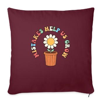 Les erreurs nous aident à grandir Citation inspirante de l’enseignant - Housse de coussin décorative 45 x 45 cm - bordeaux - Devant