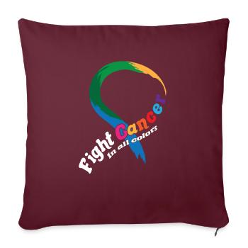 Soutien aux survivants du cancer Combattez le cancer sous toutes ses couleurs - Housse de coussin décorative 45 x 45 cm - bordeaux - Devant