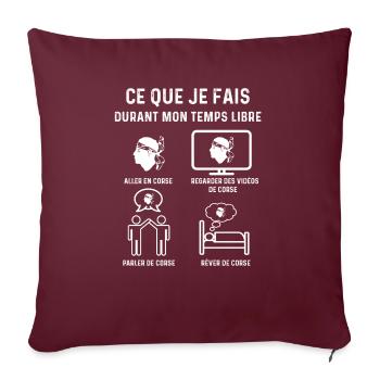 corse tête maure temps libre cadeau - Housse de coussin décorative 45 x 45 cm - bordeaux - Devant
