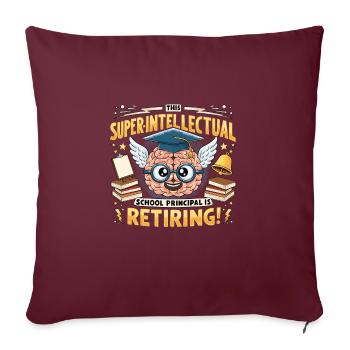 Éducation, Retraité, Éducateur, Enseignant à la retraite - Housse de coussin décorative 45 x 45 cm - bordeaux - Devant