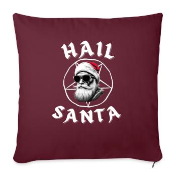 Heil Weihnachtsmann Lustige Alternative Gothic Weihnachten Design - Sofakissenbezug 45 x 45 cm - Burgunderrot - Vorne