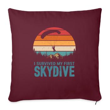 J’ai survécu à mon premier parachute de parachutiste - Housse de coussin décorative 45 x 45 cm - bordeaux - Devant