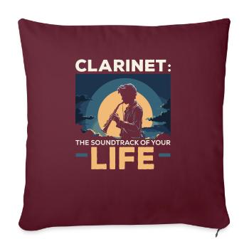 Clarinettes Instrument de musique Musicien Clarinettiste - Housse de coussin décorative 45 x 45 cm - bordeaux - Devant