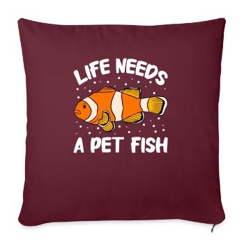 Aquariophilie, Pisciculture, Aquariophiles - Housse de coussin décorative 45 x 45 cm - bordeaux - Devant