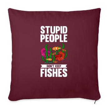 Aquariophilie, Pisciculture, Aquariophiles - Housse de coussin décorative 45 x 45 cm - bordeaux - Devant